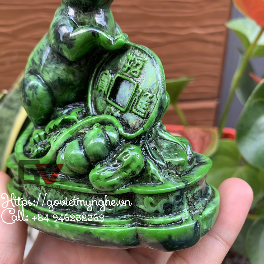 [HCMC] Feng Shui mouse statue-11cm height-composite stone-aqua green