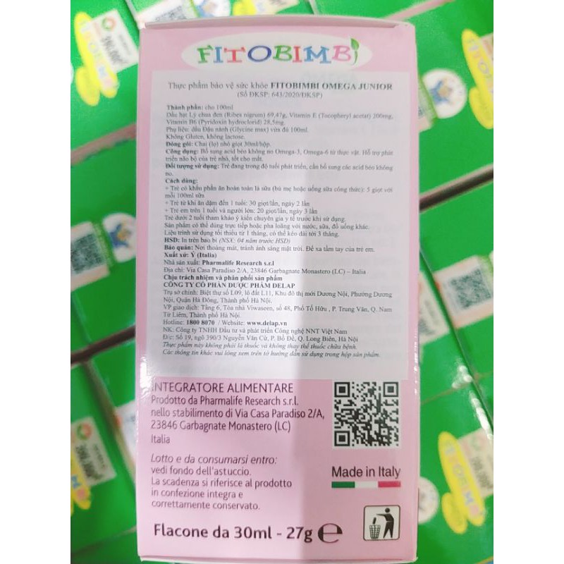Fitobimbi omega bổ sung DHA cho bé