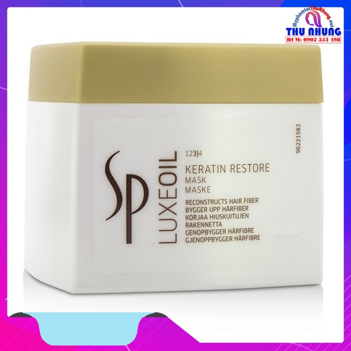 Dầu hấp ủ phục hồi tóc hư tổn cao cấp SP Wella Keratin Luxe Oil Hair Mask 400ml