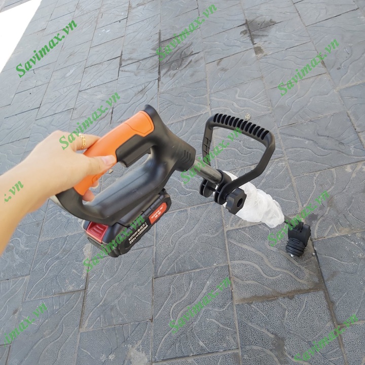 Máy xén cỏ chạy pin Savimax LT120 pin 2 quả siêu khỏe