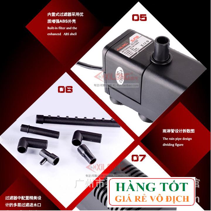 [HCM]Bơm chìm hồ cá 5w hoặc 8w + Dàn tưới mưa