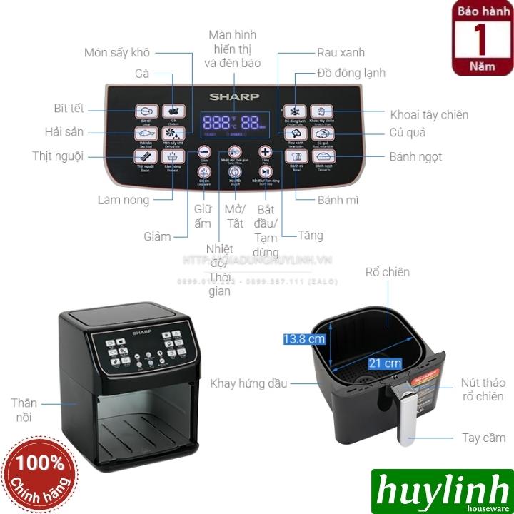 Nồi chiên không dầu Sharp KF-AF55EV-BK - Dung tích 5.5 lít