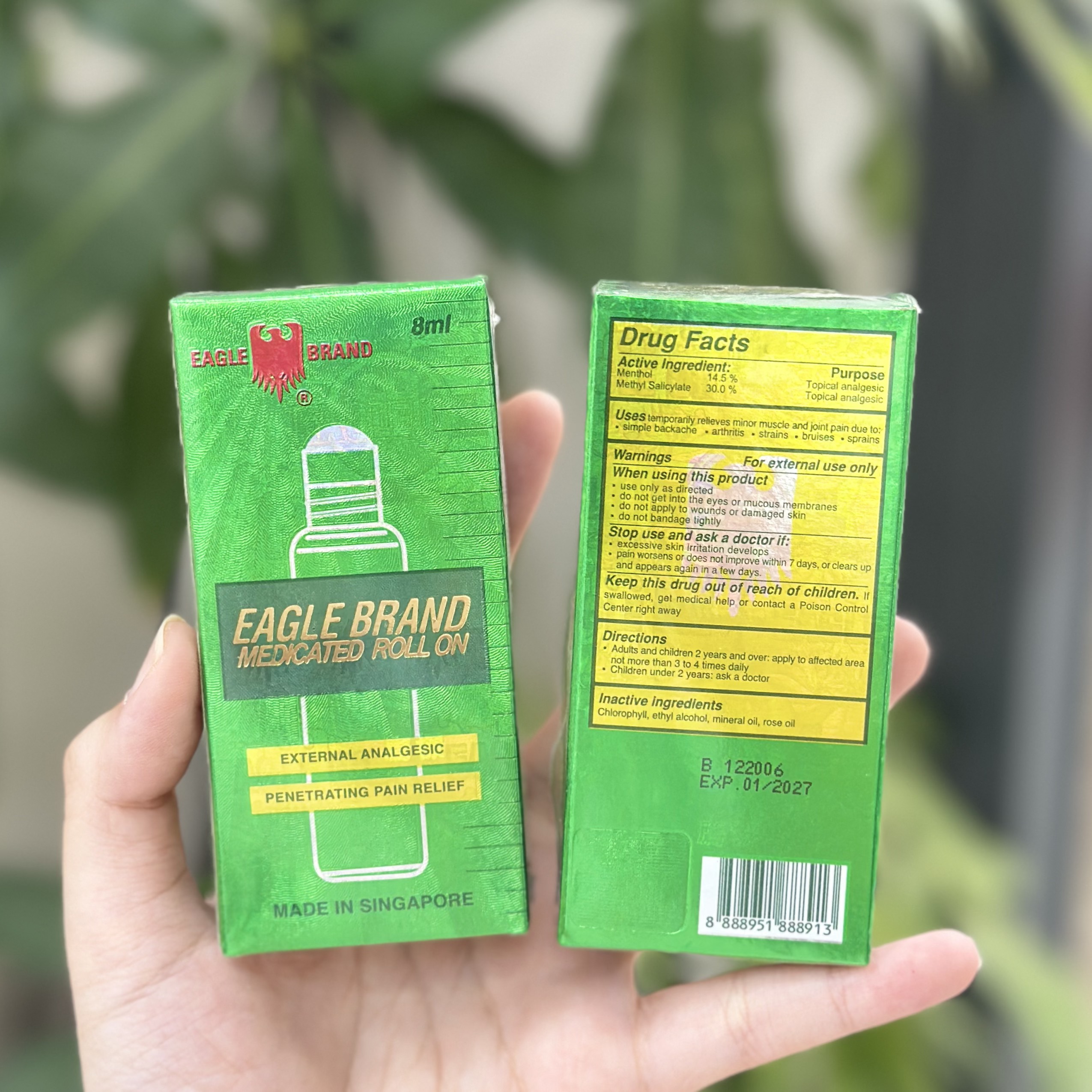 Dầu Gió Xanh Con Ó Eagle Brand Medicated Oil Dạng Lăn Eagle Brand Medicated Oil 8ml