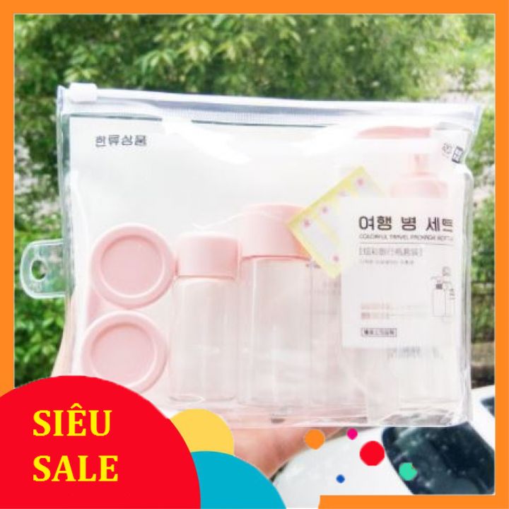 Bộ Chiết Mỹ Phẩm Du Lịch 7 Món (Có Vòi Bơm)