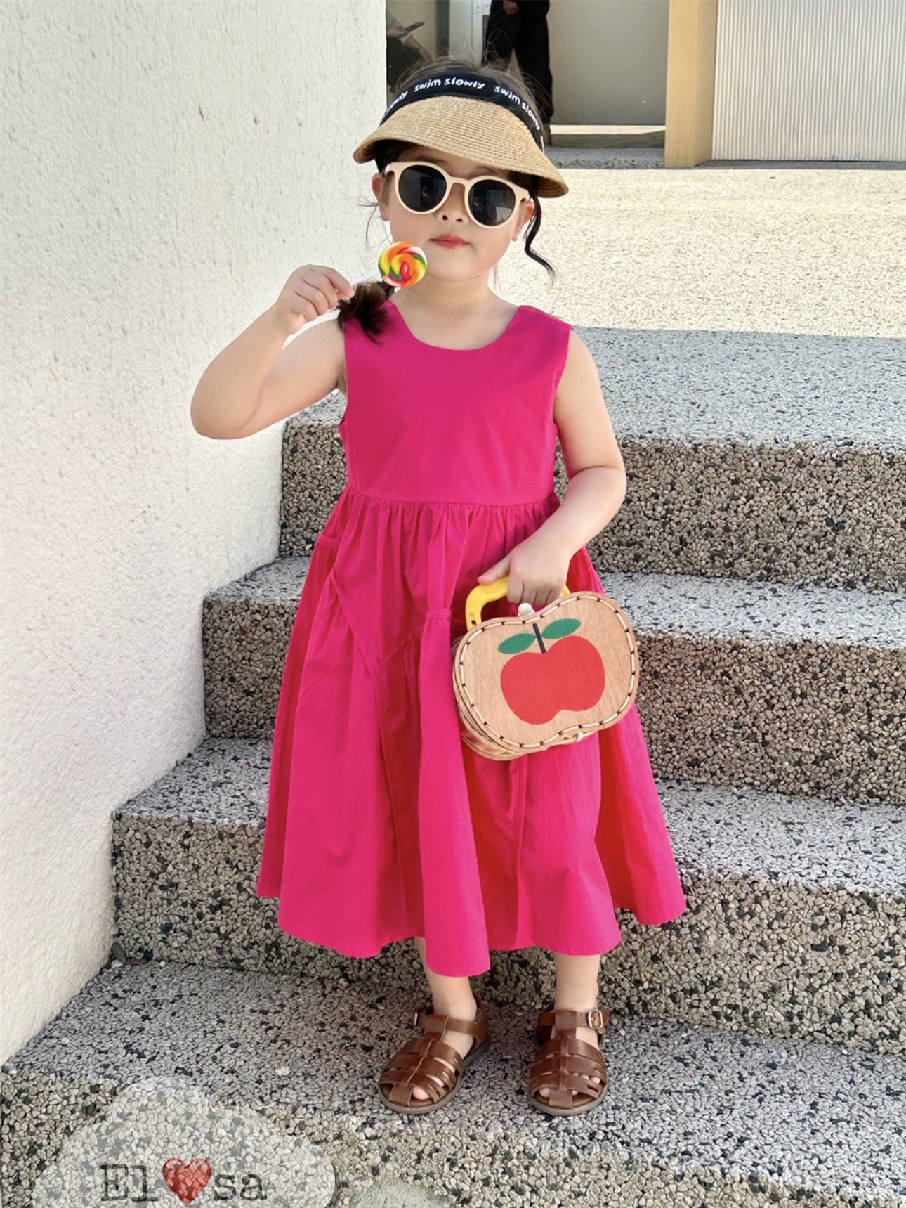 váy bé gái--  VÁY THÔ CỐM -HỒNG DÁNG DÀI BASIC 8-30KG annakids
