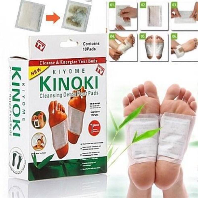 BỘ 10 Miếng dán chân - giải độc gan - nội tiết tố - dán ở gan bàn chân có thể hút hết chất độc trong cơ thể massage chân Kinoki NHẬT BẢN (10 miếng/1 hộp)