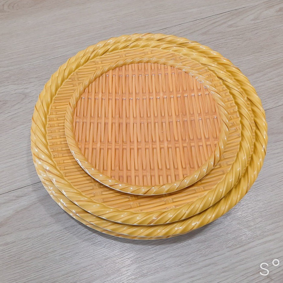 Đĩa nhựa giả tre - mẹt bún đậu nhiều size