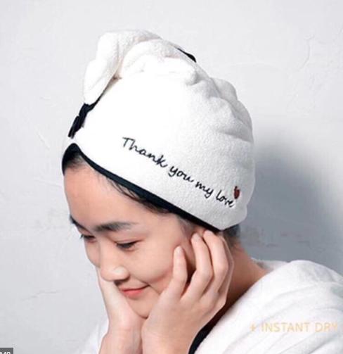 [HCM]Khăn Quấn Tóc Mũ Trùm Đầu Giúp Tóc Khô Nhanh