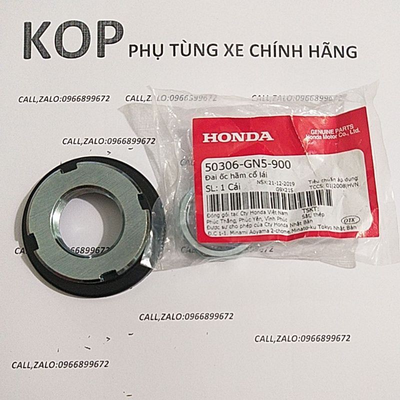 Bộ đai ốc hãm cổ lái xe DREAM WAVE , chính hãng honda (K.KOP-10%)