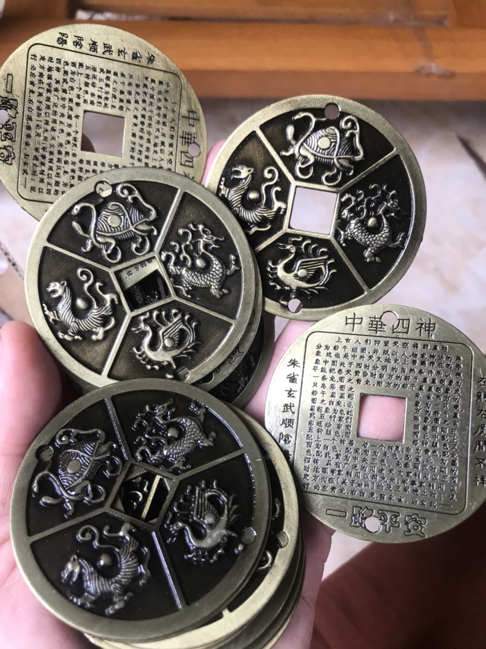 Set 2 Đồng Xu Tứ Linh May Mắn Tài Lộc