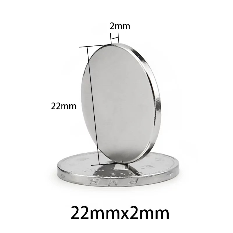 Nam châm đất hiếm lực hút mạnh đường kính 22mm, nam châm màu trắng bạc
