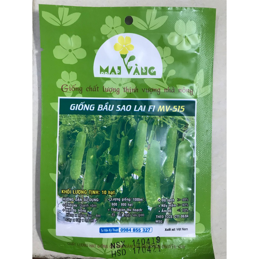 [HCM]Hạt Giống Bầu Sao Lai 10 Hạt