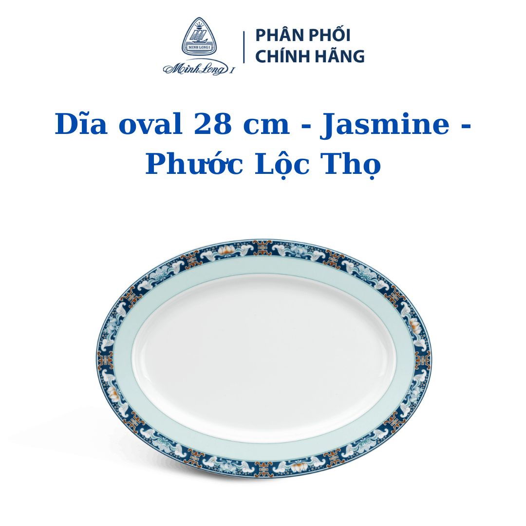 Plates Oval 28cm, 32cm Jasmine Fuk Luk Sau-ceramics high-end intelligent long