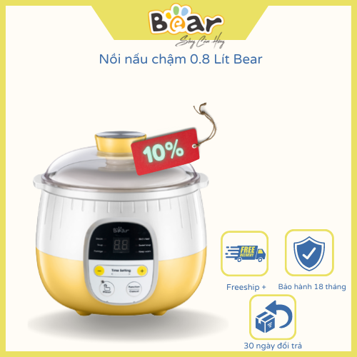 NỒI NẤU CHÁO CHẬM 0.8L Bear Ninh, hầm