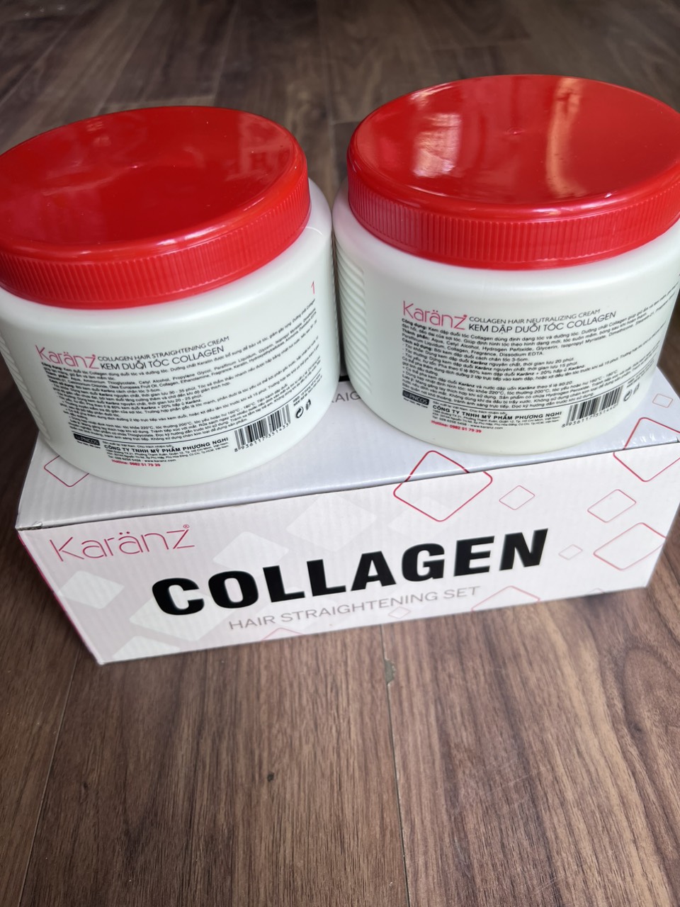 Kem ép duỗi thẳng tóc siêu bóng collagen Karanz 1000ml x2