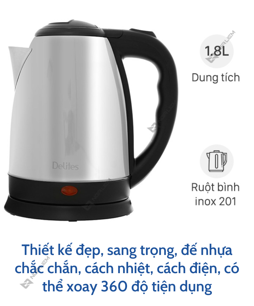 Ấm Siêu Tốc Đun Nước 1.8L Electric Kettle