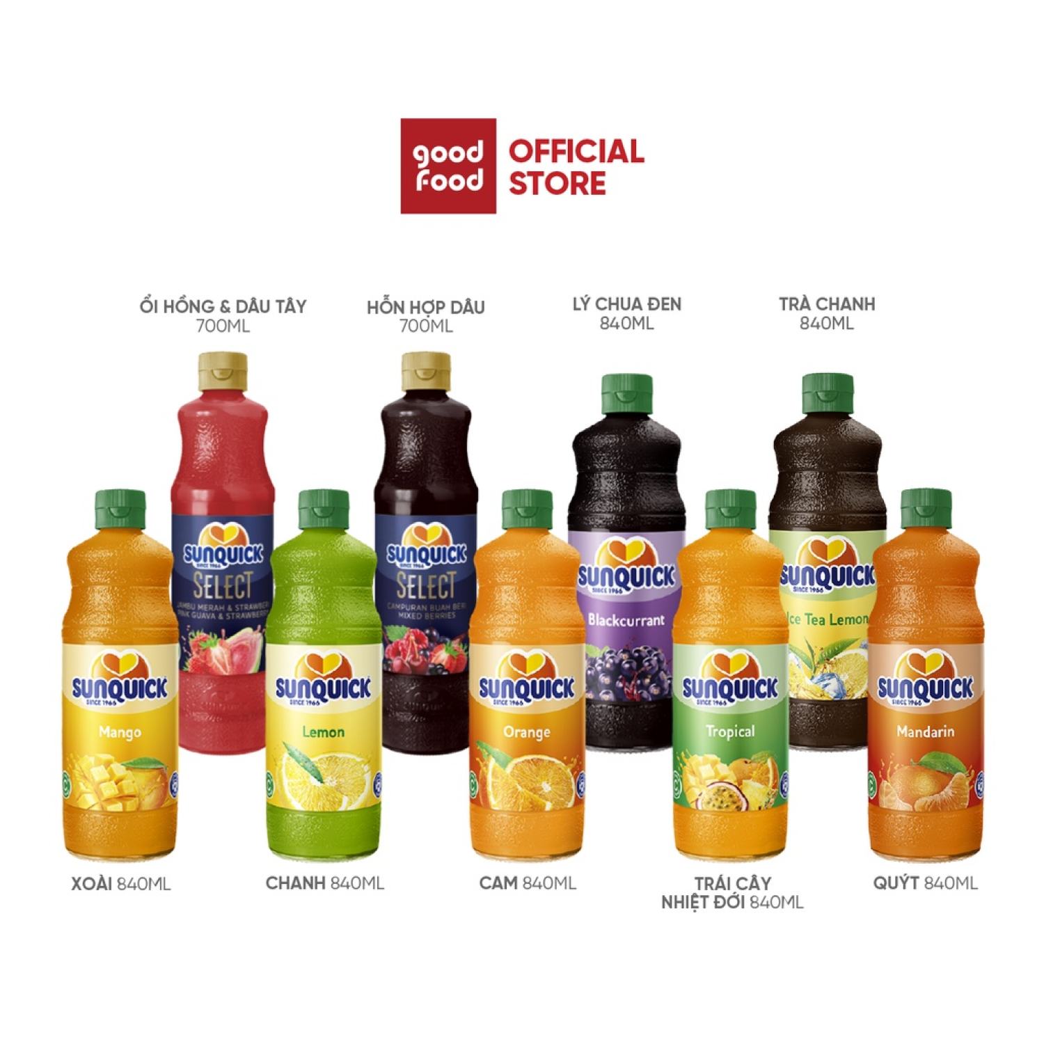 Nước ép Sunquick hỗn hợp ổi & dâu 700ml