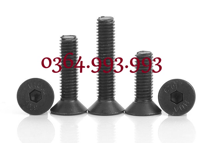 Gói 50 cái Ốc lục giác đầu bằng 5 ly 6ly 8ly dài 10mm 15mm 20mm 25mm 30mm (cả mũ). Chất liệu: Mạ đen