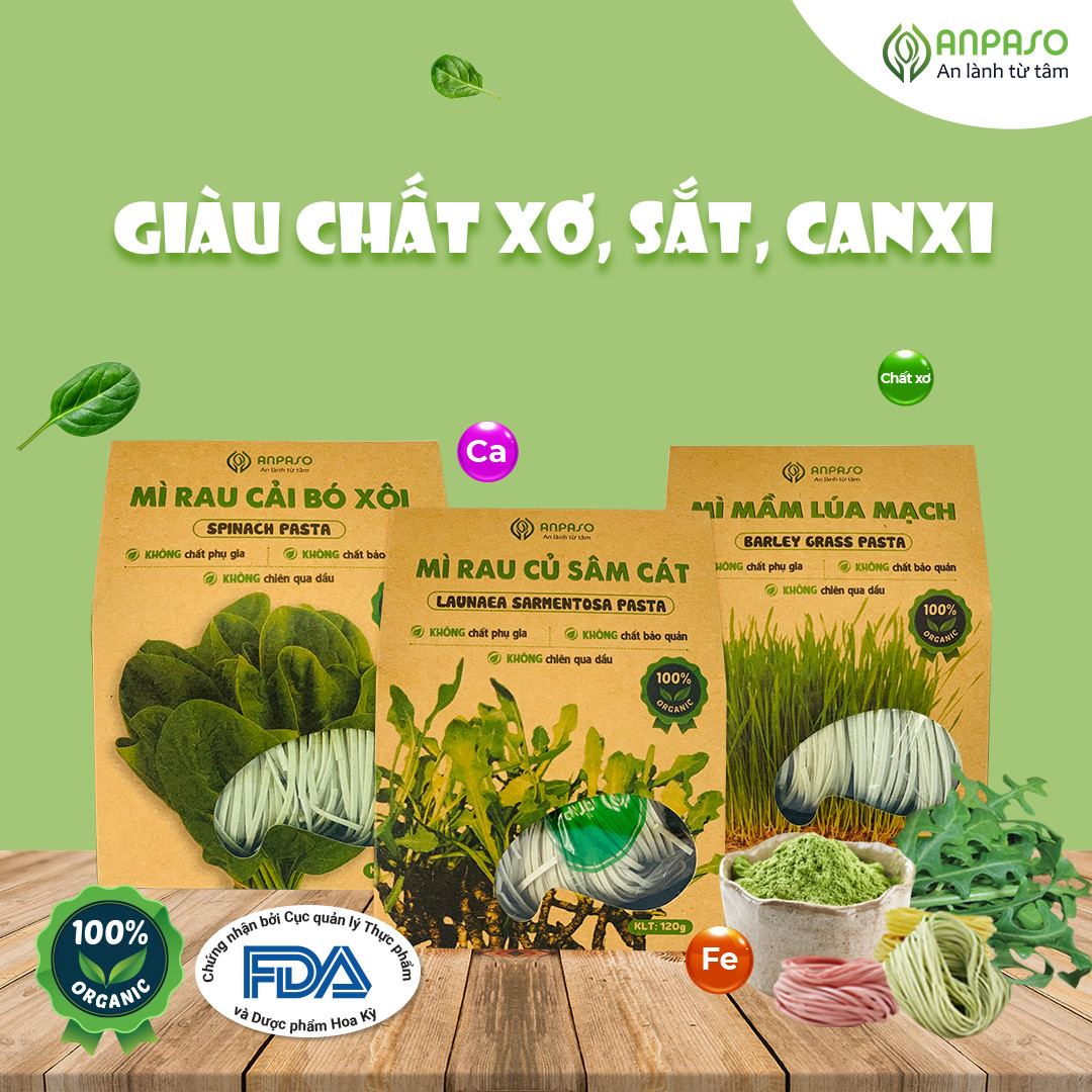[FREESHIP] Mì Mầm Lúa Mạch Ăn Dặm Organic Anpaso 300g