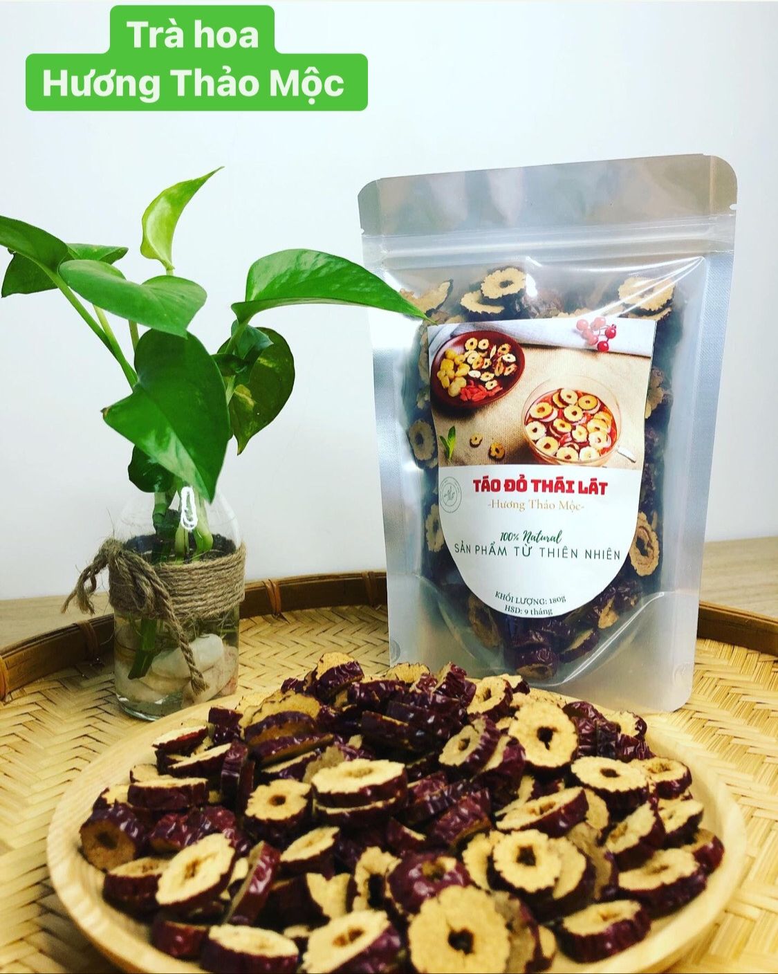 Táo Đỏ Thái Lát (Nấu Chè Dưỡng Nhan, Uống Trà Thảo Mộc) - Hương Thảo Mộc