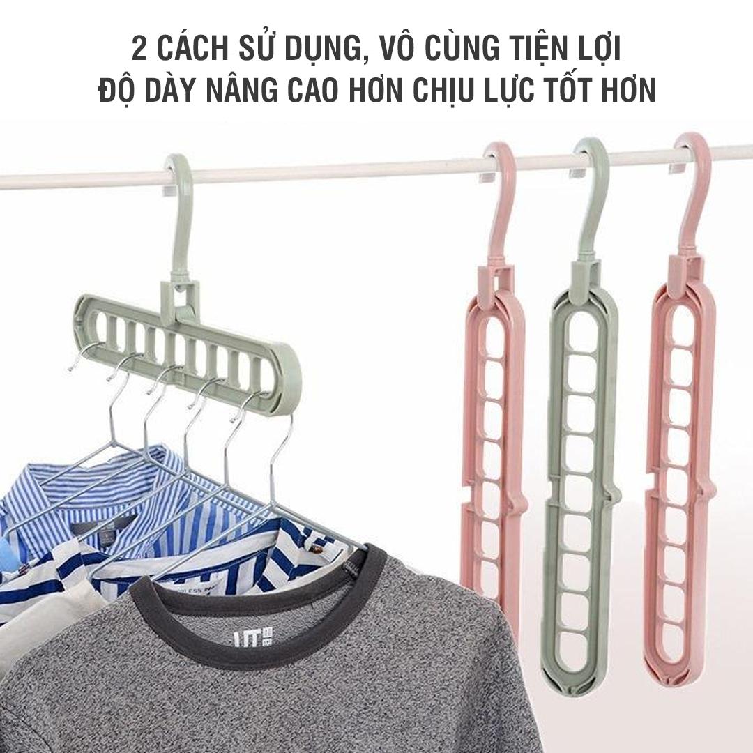 COMBO 1 CÁI MÓC 9 LỖ XOAY 360 ĐỘ - CÓ THỂ TREO TẤT CẢ QUẦN ÁO TẤT VỚ - CỰC TỐT CHO GIA ĐÌNH