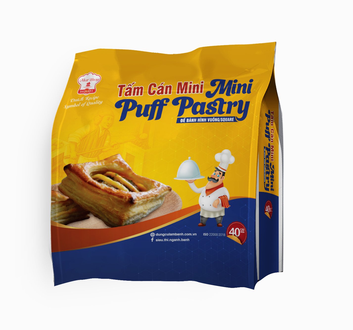 Tấm cán mini puff pastry 40 cái