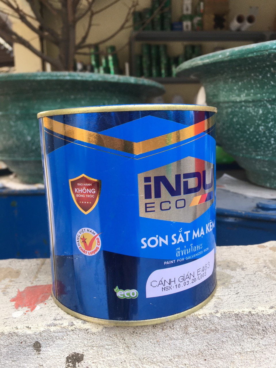 Sơn sắt mạ kẽm INDU màu cánh gián lon 800ml