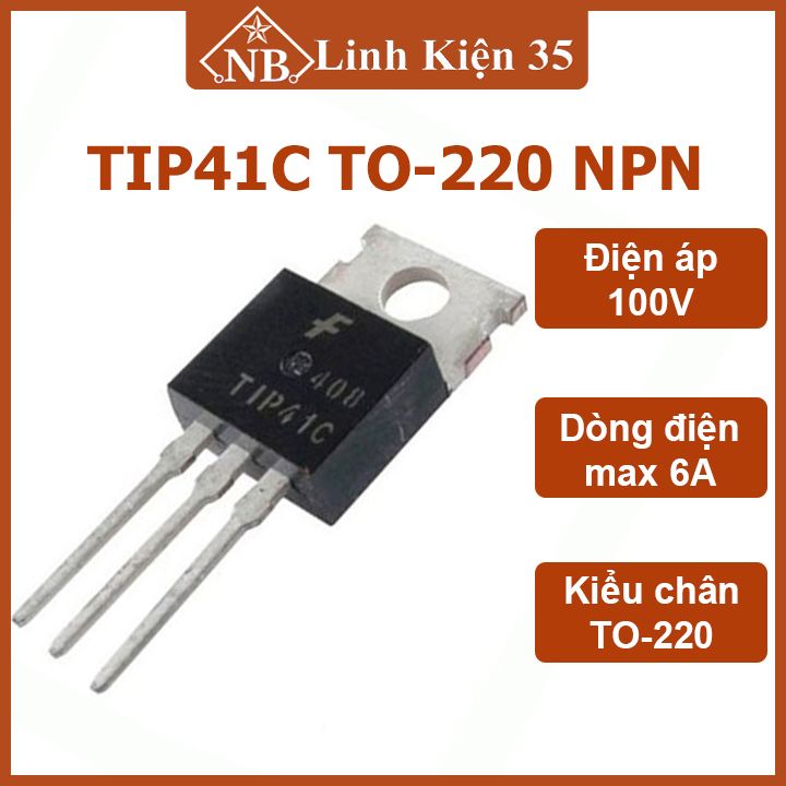 Ic chức năng tip41c kiểu chân to-220 trans npn dòng 6a điện áp 100v