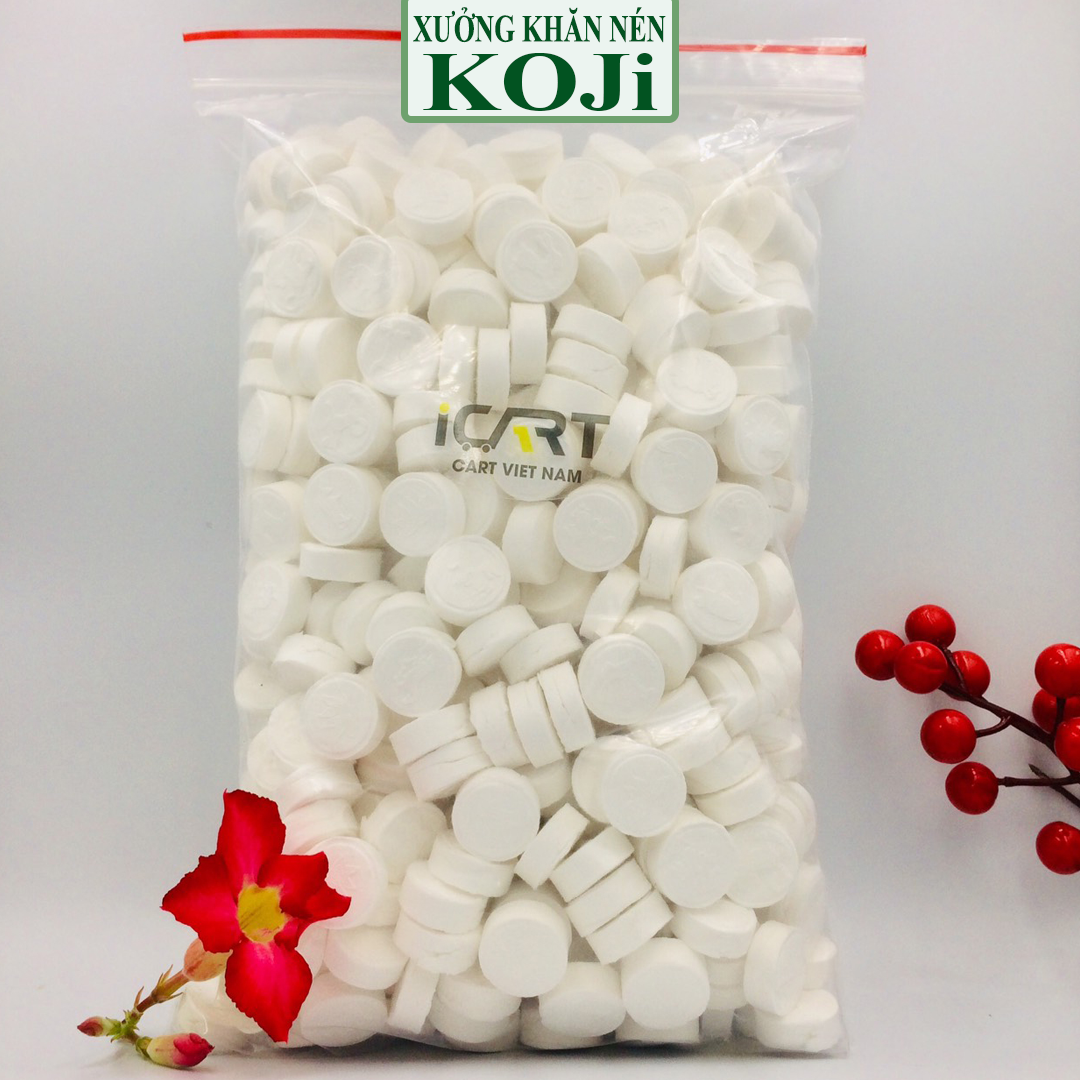 500 Khăn nén cao cấp không vỏ dạng viên kẹo 100% bột gỗ tự nhiên cho nhà hàng, khách sạn, du lịch