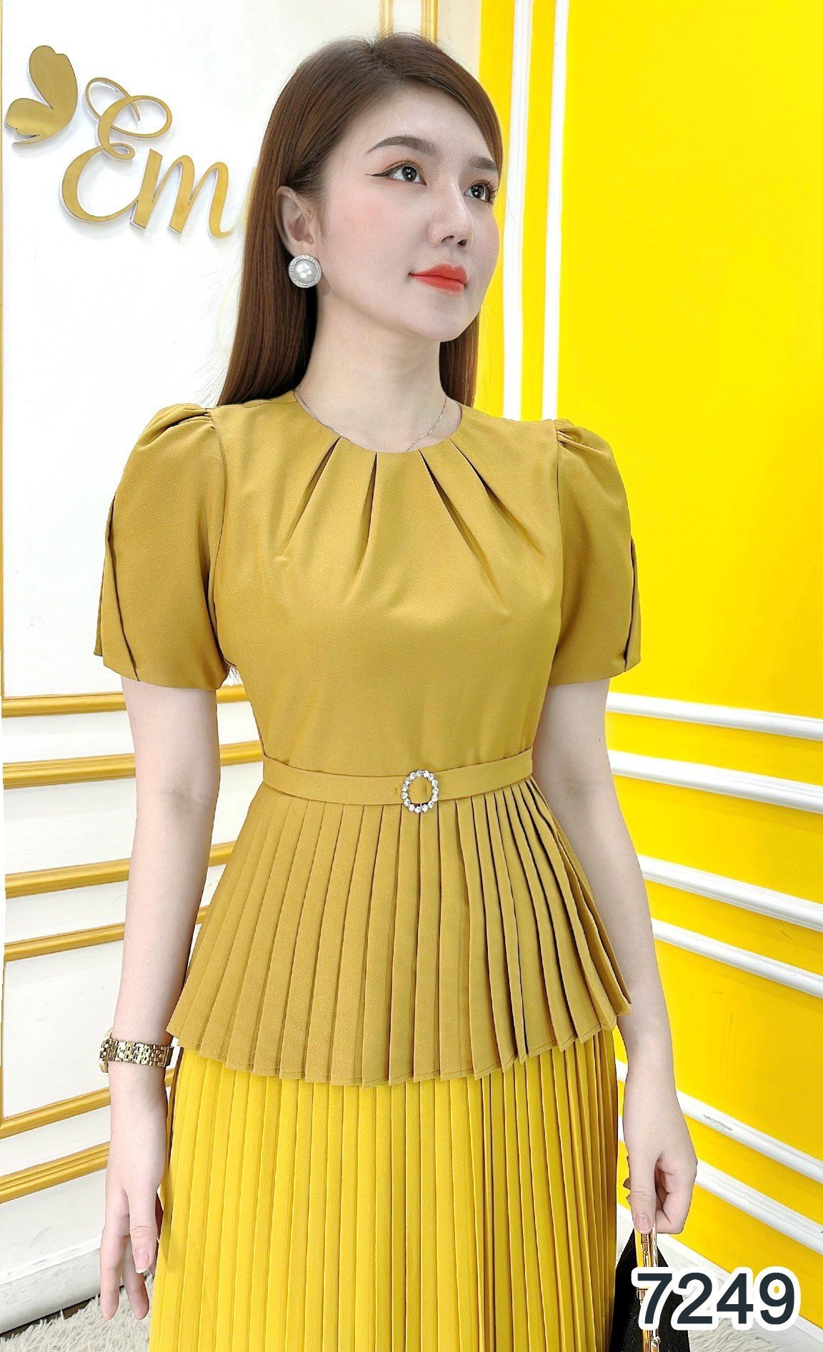 Sét Áo Chân Váy EMY EM7249 Peplum