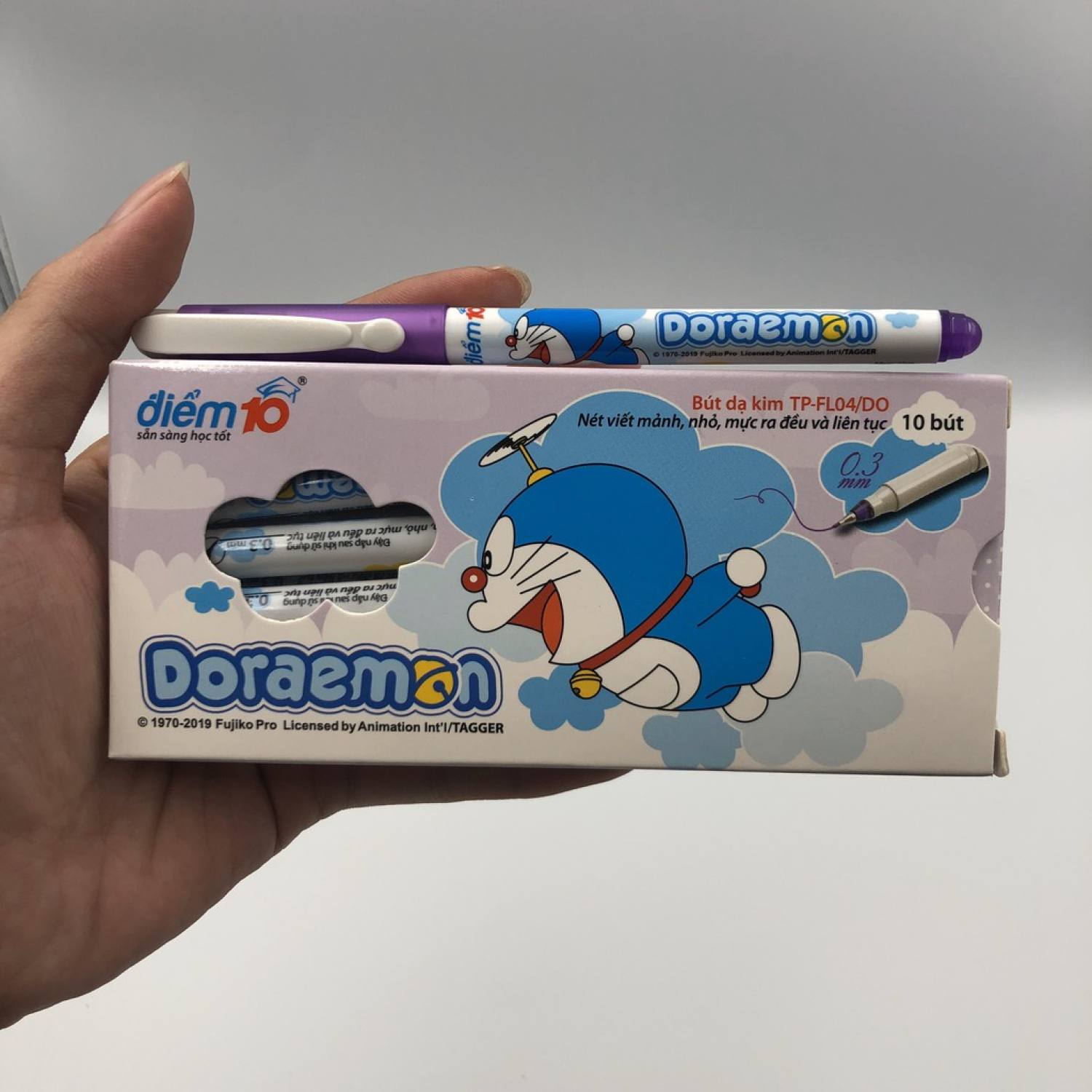Bút Dạ Kim Doraemon Thiên Long TP-FL04/DO Mực Tím Cho Học Sinh