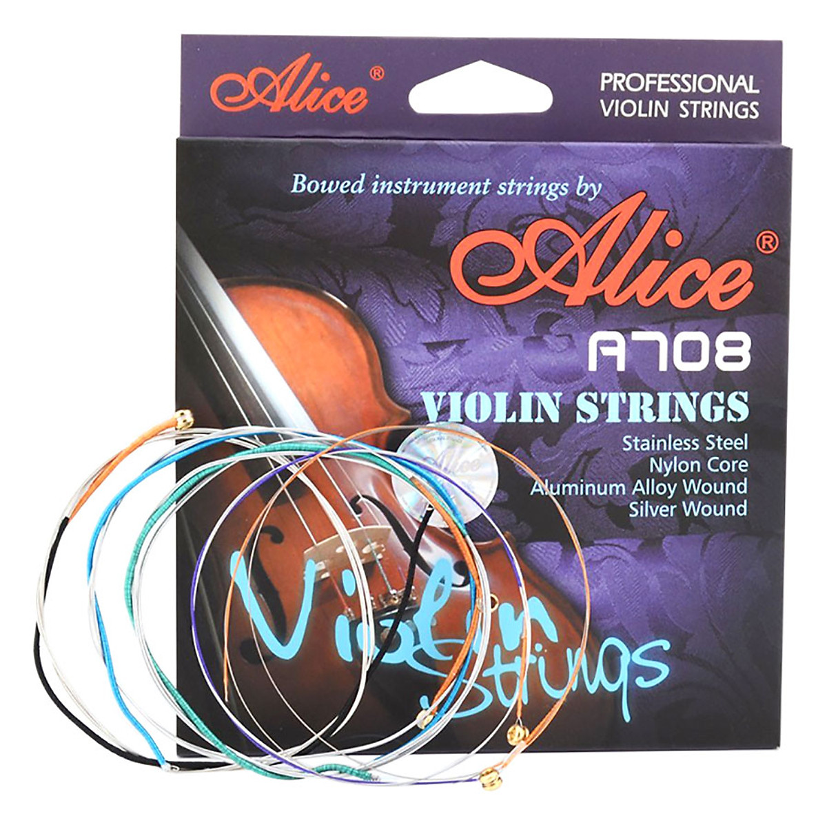 Bộ Dây Đàn Violin Alice A708- Cao Cấp
