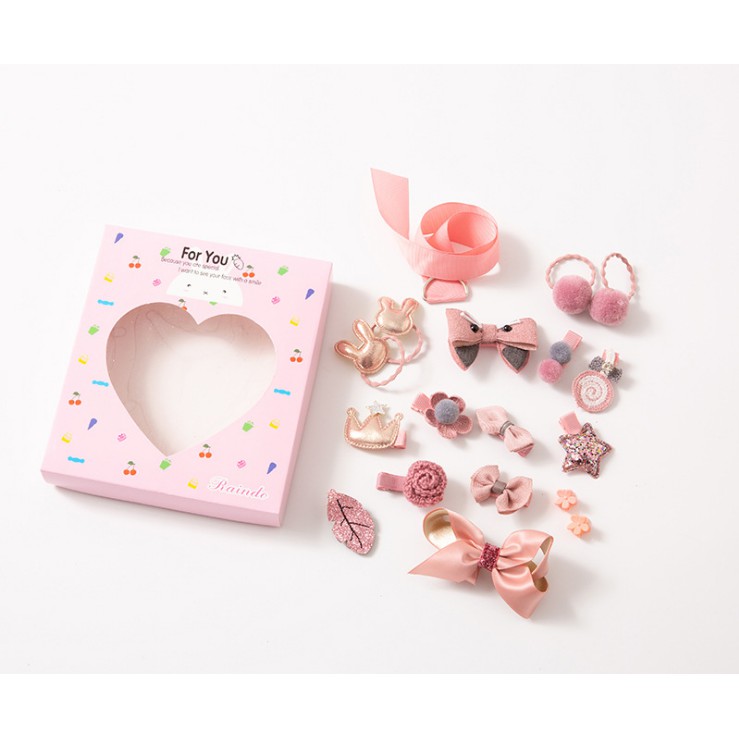Set cặp tóc cho bé 18 chi tiết có hộp