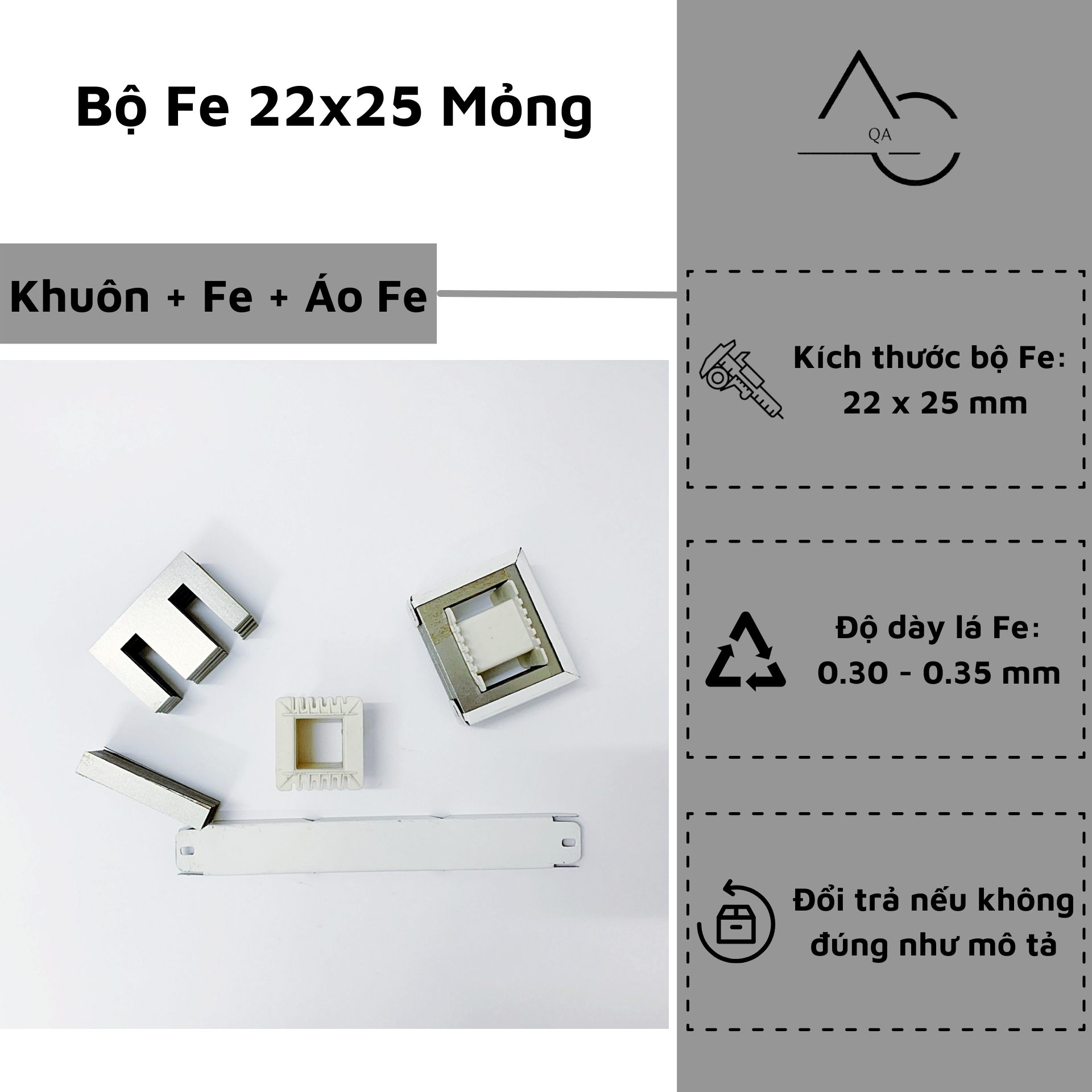 Fe Biến Áp (22x25) Phe Biến Áp Quấn Biến Áp Fe Biến Áp Sắt Phe Biến Áp Sắt