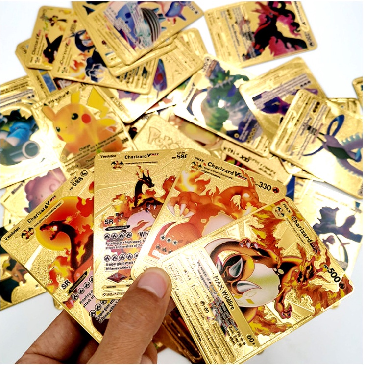 Set 27 - 55  - 110 thẻ bài Pokemon phiên bản tiếng Anh màu Vàng, Bạc, Đen siêu đẹp