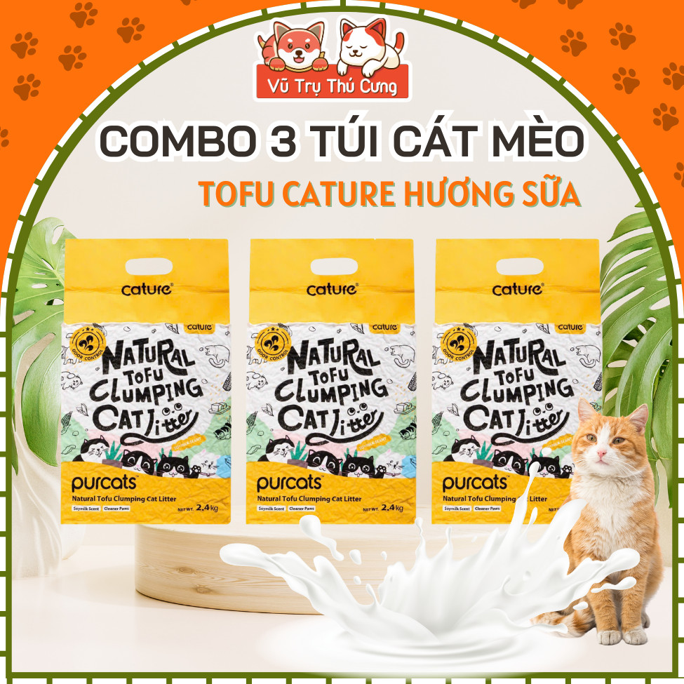 Combo 3 pcs of tofu capure soybean sand freshener cleaning sand for cats
