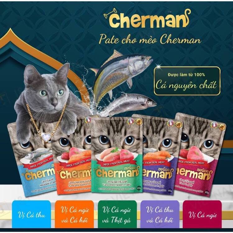Pate Cherman Cho Mèo Trưởng Thành 85gr -NôngTrạiThúCưng.com