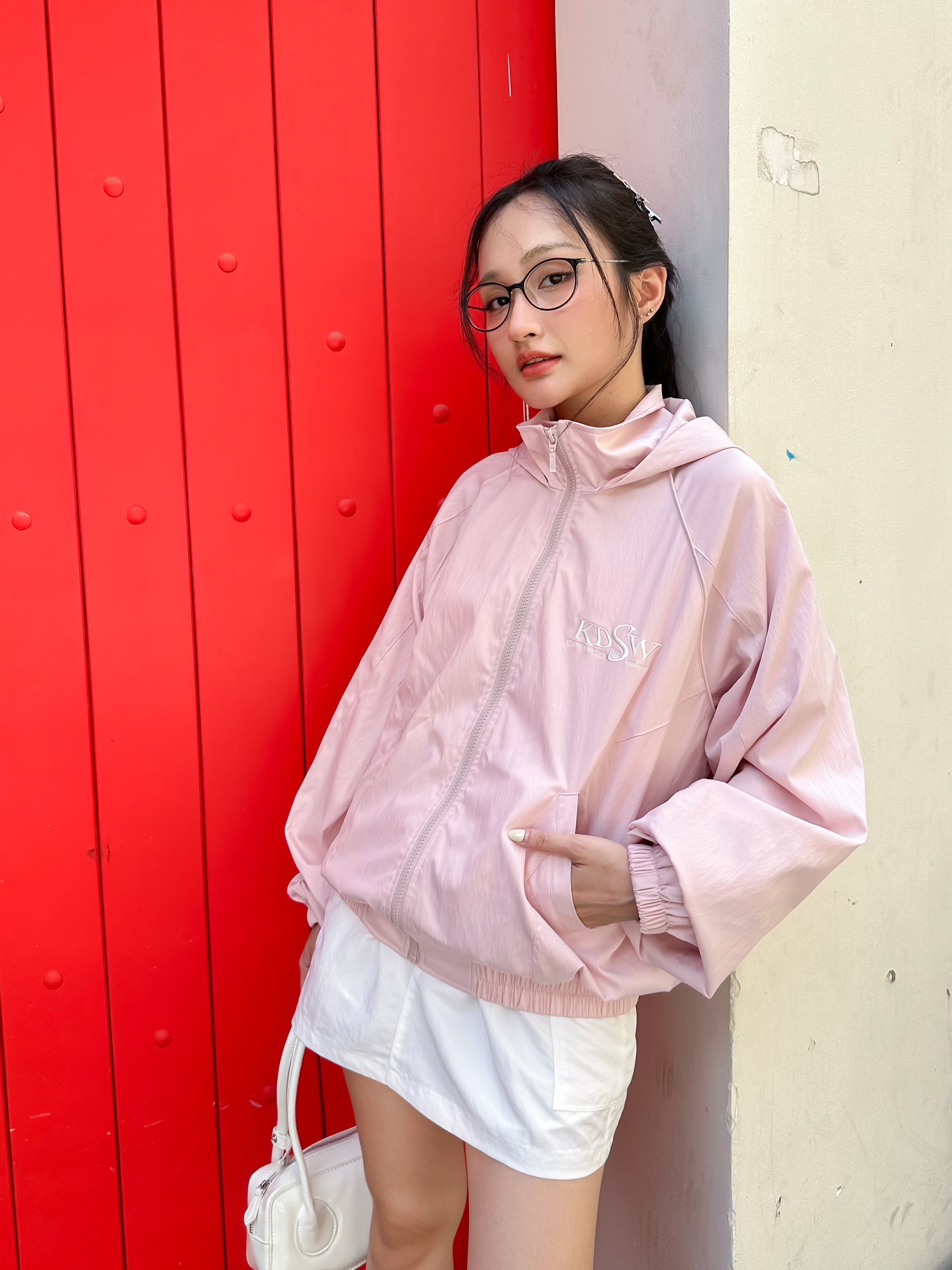 KIDO - Áo khoác dù nhăn có nón JILL JACKET