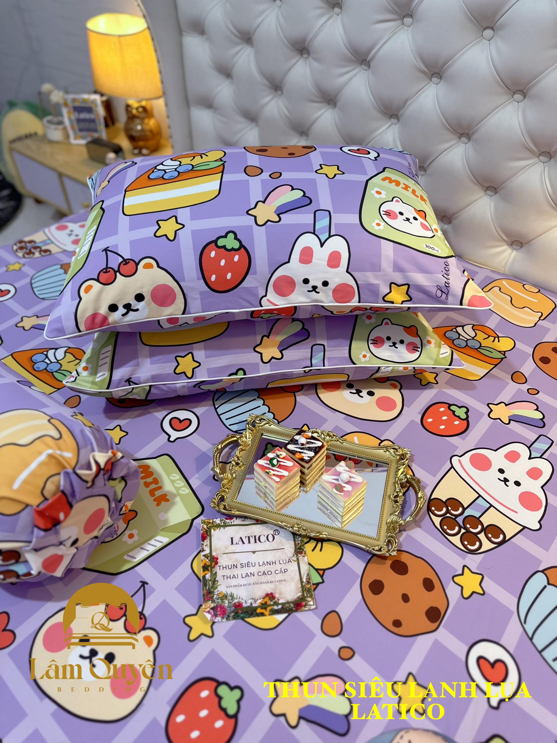 BỘ DRAP THUN SIÊU LẠNH LỤA LATICO THÁI LAN CAO CẤP MỚI (ÔM KHOÁ KÉO)