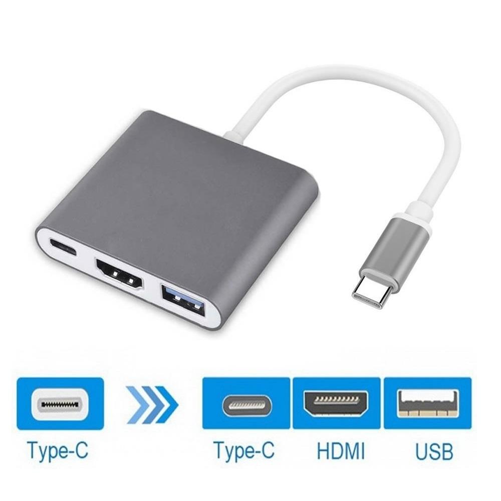 Cáp chuyển đổi từ usb-c sang usb 3.0/hdmi-type c - cáp chuyển tín hiệu type c sang cổng hdmi + usb 3.0 - cable type c to hdmi + usb 3.0 + type c
