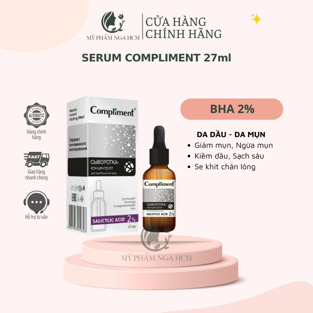 Serum Compliment Trắng da mờ thâm, cấp ẩm, giảm mụn 27ml