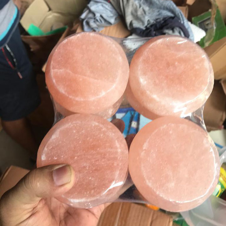 Viên Massage Đá Muối Himalaya tròn dẹt -Nhập Khẩu Pakistan