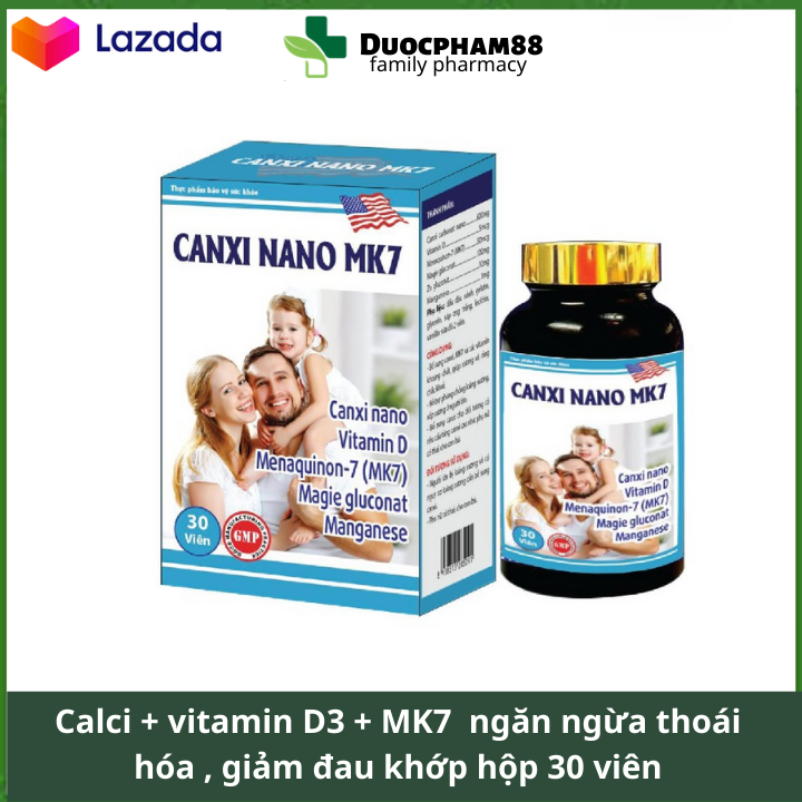 Calci nano MK7 giúp xương chắc khỏe bổ sung calci cho trẻ em người lớn người cao tuổi chắc khỏe xương và răng