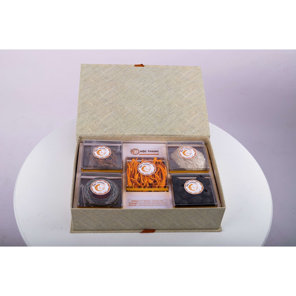 [Trung thu] Set quà Ngũ Mộc Thanh 2 (bánh trung thu, đtht, nhân sâm, yến, saffron)