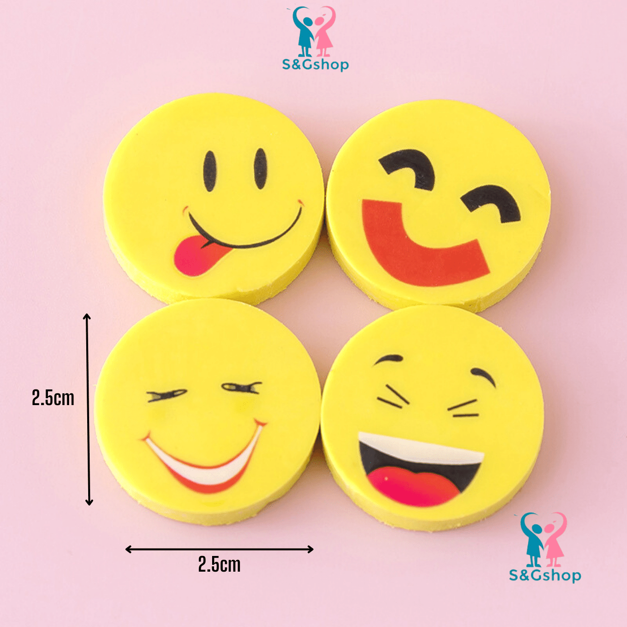 Gôm tẩy cute set 4 cục hình mặt cười
