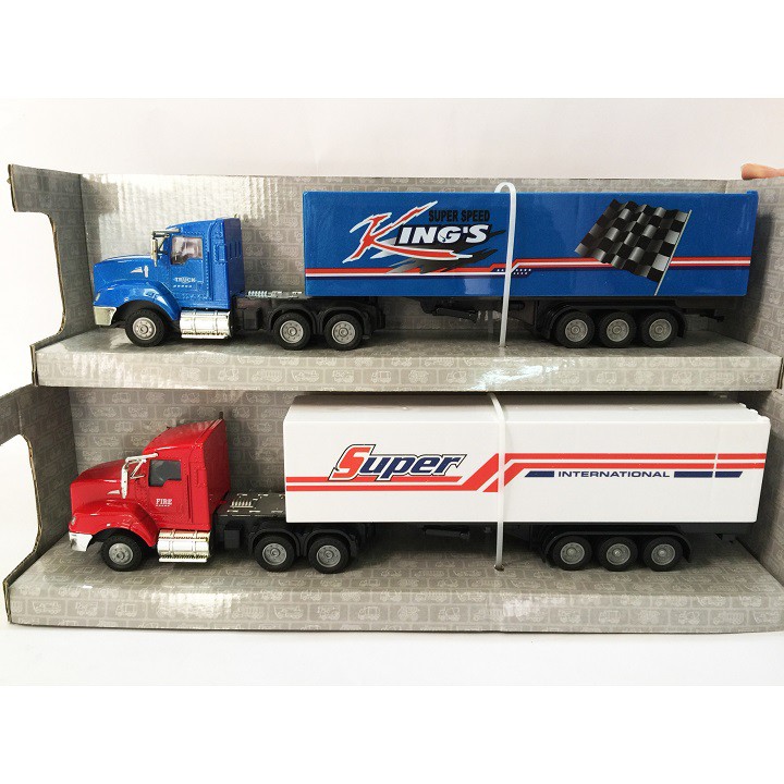 ĐỒ CHƠI TRẺ EM MÔ HÌNH XE CONTAINER ĐẦU SẮT CAO CẤP