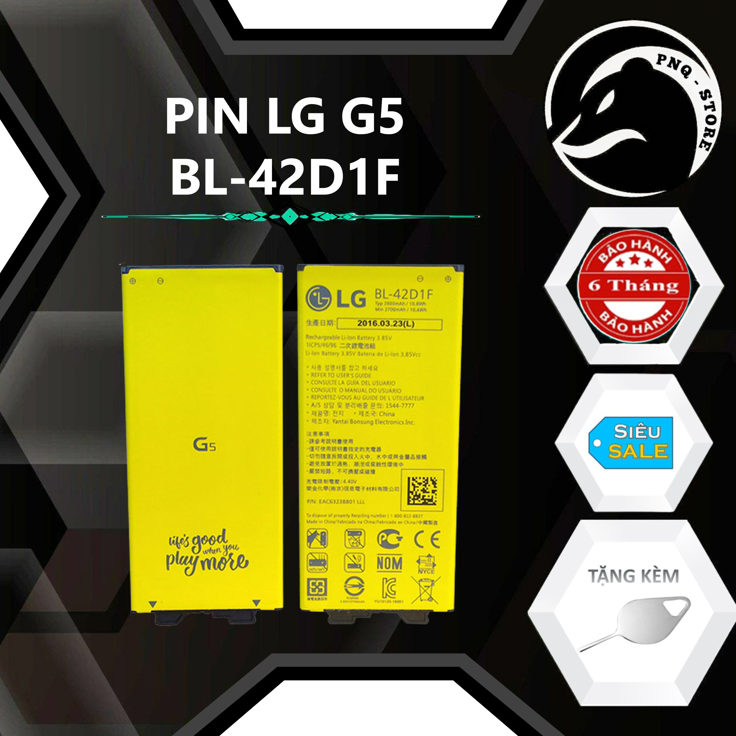 Pin lg g5 2800mah - chuẩn zin xịn - bh 06 tháng