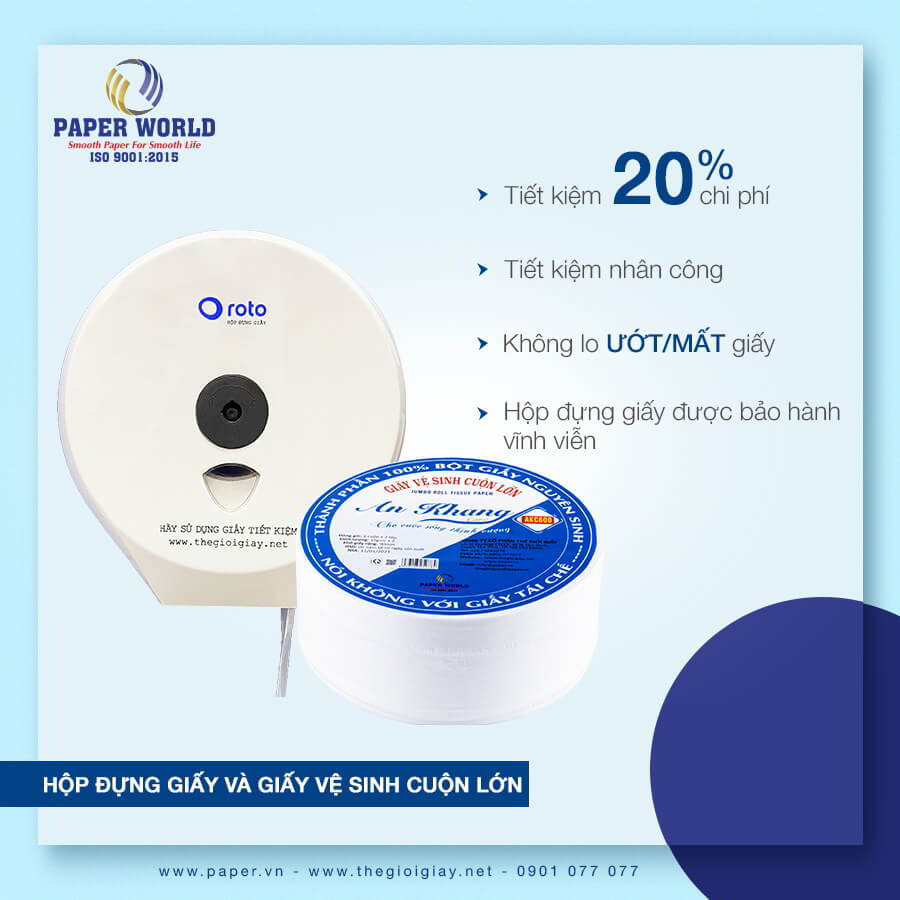 Giấy Vệ Sinh Cuộn Lớn An Khang Caro600