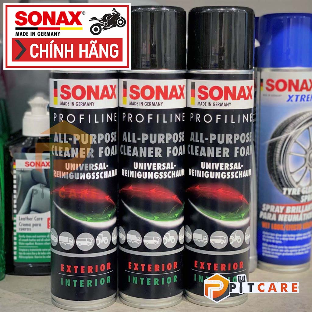 Chai xịt bọt vệ sinh xe sonax profiline all purpose cleaner foam 274300 400ml tẩy rửa đa năng trong và ngoài xe
