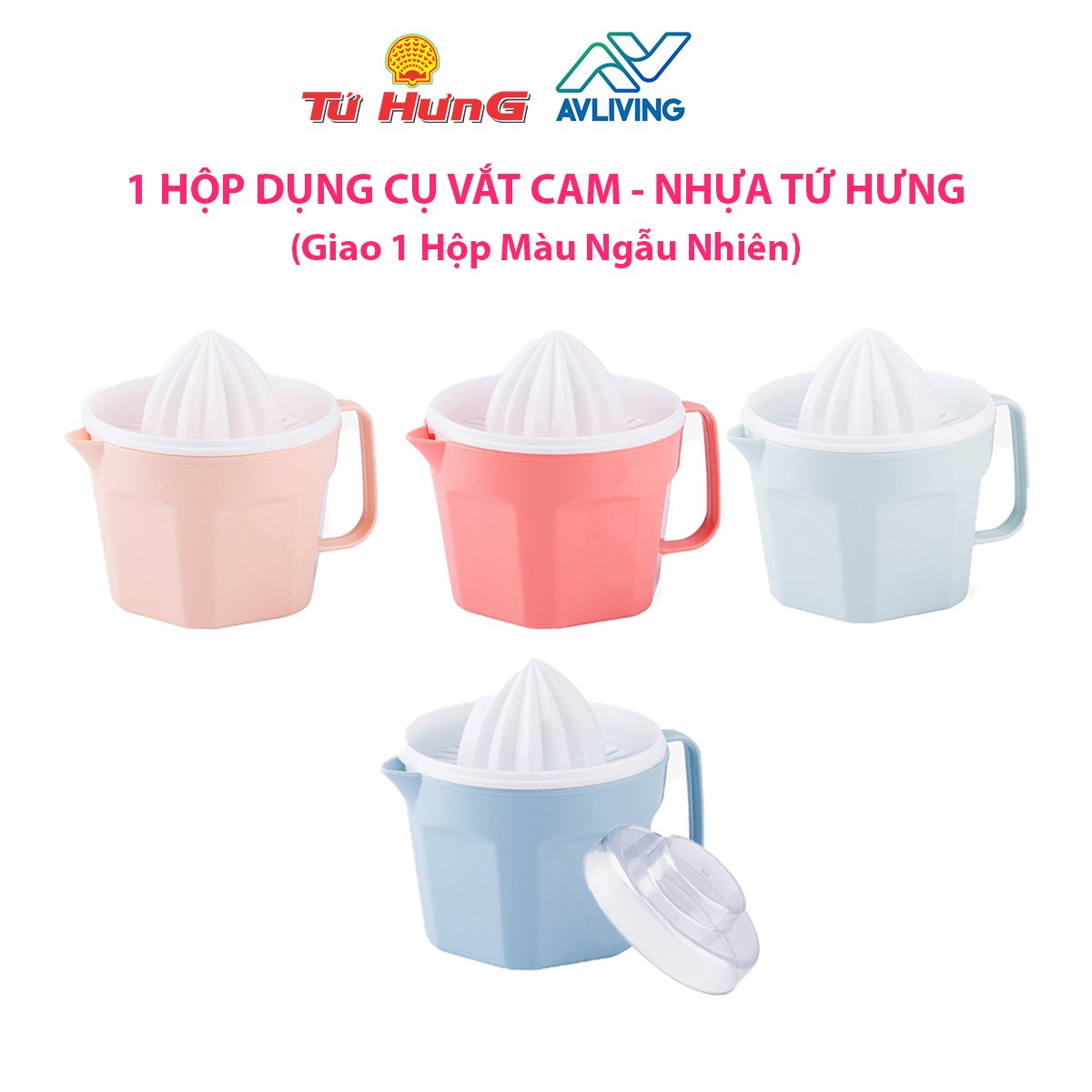 Dụng Cụ Vắt Cam Nhựa Tứ Hưng - Giao Màu Ngẫu Nhiên - Nhựa PP An Toàn